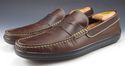 TOD'S sz 9 LEATHER MOCCASIN TOE STRAP LOAFERS MENS