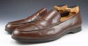 PRADA sz 10.5 LEATHER APRON TOE LOAFER 2D2415 MENS