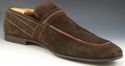 GUCCI sz 11 SUEDE APRON TOE STRAP LOAFERS 141960 M