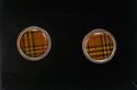 BURBERRY NOVA CHECK CUFFLINKS MENS PLAID /  SILVER