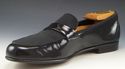 FERRAGAMO sz 7.5 DEAN PATENT TUXEDO LOAFERS UH7670