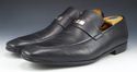 GUCCI sz 9.5 LEATHER LOGO PLATE LOAFERS 253304 MEN