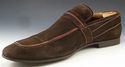 GUCCI sz 11 SUEDE APRON TOE STRAP LOAFERS 141960 M