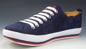 PRADA sz 6.5 SUEDE ROUND TOE LACE UP SNEAKERS 4E24