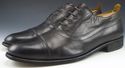 JOHN VARVATOS sz 10.5 LEATHER CAP TOE SLIP ON OXFO