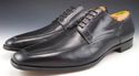 SANTONI sz 13 LEATHER APRON TOE OXFORDS MENS BLACK