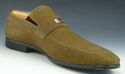 New - GUCCI sz 7 TEXTURED SUEDE PLATE LOAFERS 2474