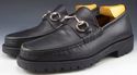 GUCCI sz 7 LEATHER LUG SOLE BIT LOAFERS 016343 MEN