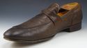 PAUL SMITH sz 8.5 PERFORATED LEATHER STRAP LOAFERS