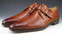 MAGNANNI sz 12 BURNISHED LEATHER MONK STRAPS 14957