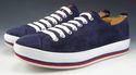 PRADA sz 6.5 SUEDE ROUND TOE LACE UP SNEAKERS 4E24