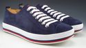 PRADA sz 6.5 SUEDE ROUND TOE LACE UP SNEAKERS 4E24