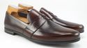 New - PRADA sz 9 BURNISHED LEATHER STRAP LOAFER 2D