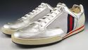 GUCCI sz 12 LEATHER & NYLON MESH SNEAKERS 256649 M