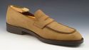 FERRAGAMO sz 8 NUBUCK LEATHER STRAP LOAFERS PUE282