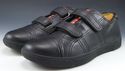 PRADA sz 7.5 LEATHER DOUBLE STRAP SNEAKERS 4P1401 