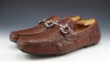 New - FERRAGAMO sz 7 PARIGI CROCODILE DRIVER MS290