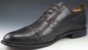 JOHN VARVATOS sz 10.5 LEATHER CAP TOE SLIP ON OXFO