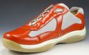 PRADA sz 8 PATENT LEATHER & NYLON MESH SNEAKERS PS