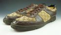 GUCCI sz 14.5 GG CANVAS & LEATHER SNEAKERS 162961 