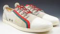 GUCCI sz 10 FABRIC & LEATHER LOW CUT SNEAKERS 2123