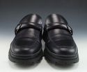 FERRAGAMO sz 7 LEATHER BUCKLE STRAP LOAFERs NU2009