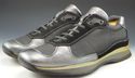 PRADA sz 7 LEATHER & NYLON MESH SNEAKERS 4E0874 ME