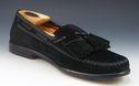 FERRAGAMO sz 8 SAMSON SUEDE TASSEL & KILT LOAFERS 