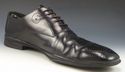 PRADA sz 8.5 LEATHER MEDALLION TOE OXFORDS 2E1400 