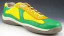 PRADA sz 11.5 LEATHER & MESH SNEAKERS 1151 MENS GR