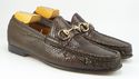 GUCCI sz 6.5 PYTHON HORSE BIT LOAFERS 155182 MENS 