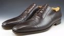 GUCCI sz 9 LEATHER CAP TOE OXFORDS 206625 MENS BRO