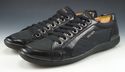 PRADA sz 7.5 LEATHER & NYLON LOW CUT SNEAKERS 4E18