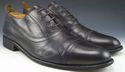 JOHN VARVATOS sz 10.5 LEATHER CAP TOE SLIP ON OXFO