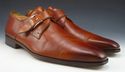 MAGNANNI sz 12 BURNISHED LEATHER MONK STRAPS 14957