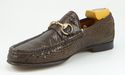 GUCCI sz 6.5 PYTHON HORSE BIT LOAFERS 155182 MENS 