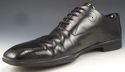 PRADA sz 8.5 LEATHER MEDALLION TOE OXFORDS 2E1400 