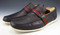 GUCCI sz 9 LEATHER STRAP DECK LOAFERS 170302 MENS 