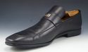 GUCCI sz 9.5 LEATHER LOGO PLATE LOAFERS 253304 MEN