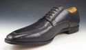 SANTONI sz 13 LEATHER APRON TOE OXFORDS MENS BLACK