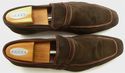 GUCCI sz 11 SUEDE APRON TOE STRAP LOAFERS 141960 M