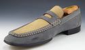 MAGNANNI sz 9.5 PERFORATED NUBUCK STRAP LOAFERS ME