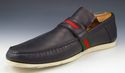 GUCCI sz 9 LEATHER STRAP DECK LOAFERS 170302 MENS 