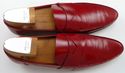 PRADA sz 7 LEATHER MOCCASIN TOE STRAP LOAFERS 2D00