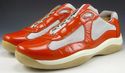 PRADA sz 8 PATENT LEATHER & NYLON MESH SNEAKERS PS