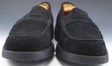 TODS sz 9 SUEDE MOCCASIN TOE STRAP LOAFERS MENS BL