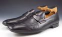 PRADA sz 9.5 LEATHER STRAP LOAFERS 2DE014 MENS BLA