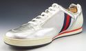 GUCCI sz 12 LEATHER & NYLON MESH SNEAKERS 256649 M