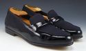 FERRAGAMO sz 7 EE DEAN PATENT TUXEDO LOAFERS UH331