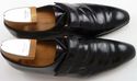 PRADA sz 7.5 LEATHER PLAIN TOE STRAP LOAFERS 2P175